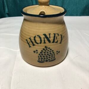 Pfaltzgraff ceramic honey pot with lid 16oz #480 folk art earthenware